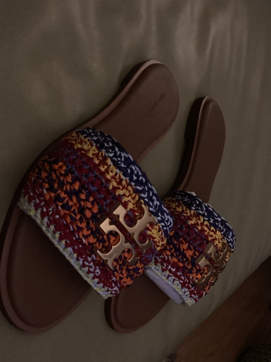 Tory Burch Shoes - Tory Burch Multicolor Crochet Slide Sandals